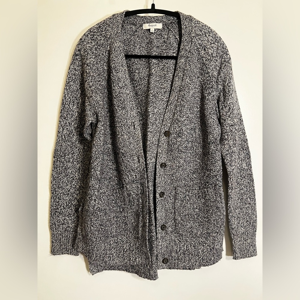 Madewell Dark Blue and Gray button up cardigan